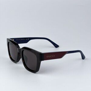 Gucci GG1670SK 002 BRAND NEW Sunglasses Havana Red Blue Grey Unisex Square
